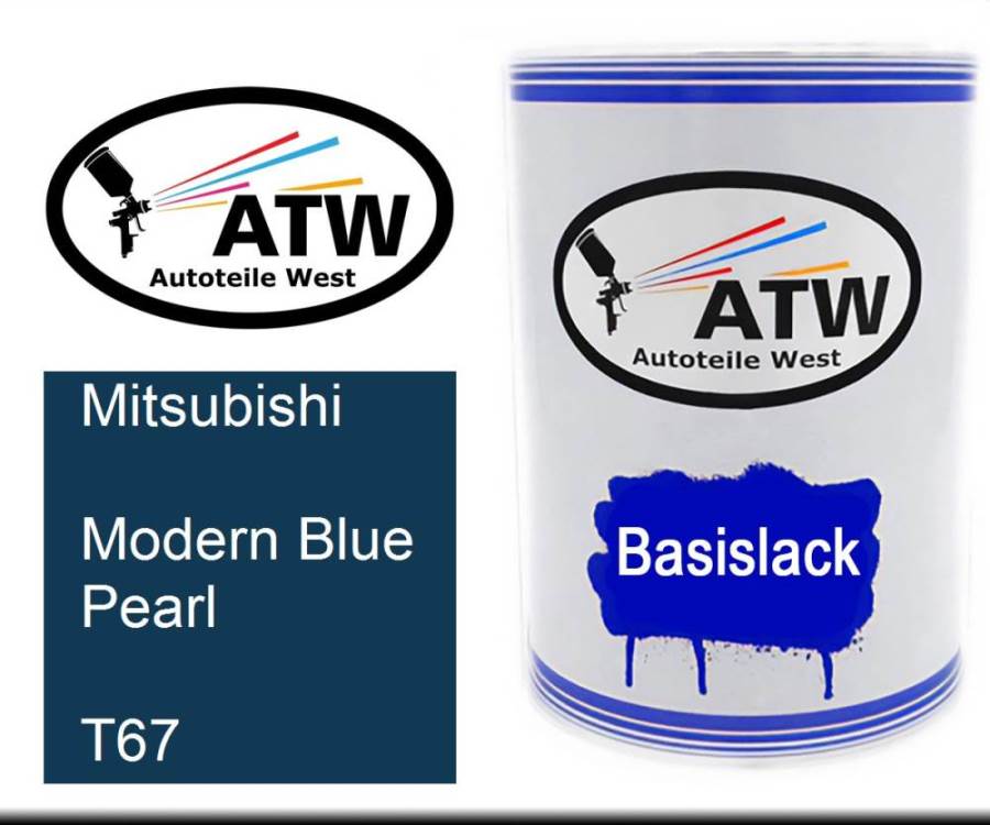 Mitsubishi, Modern Blue Pearl, T67: 500ml Lackdose, von ATW Autoteile West.